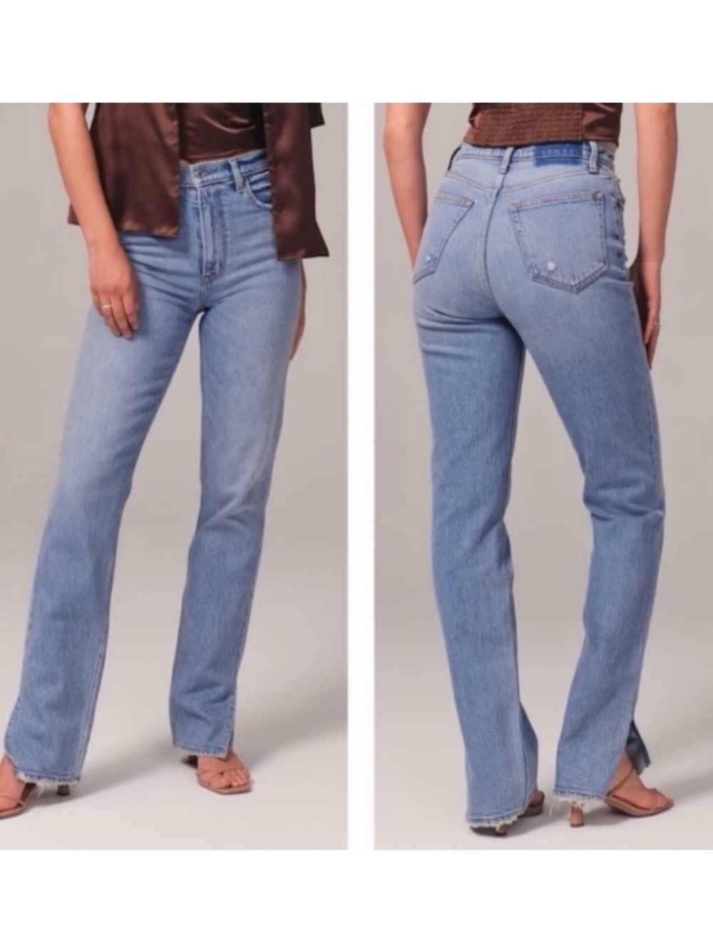 Abercrombie The 90s Straight Ultra High Rise Side Slit Jeans curve love 26/2S